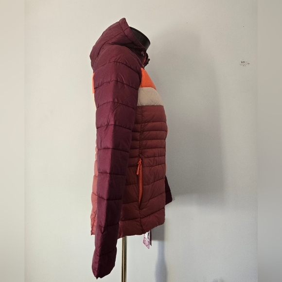 Reebok NEW WITH TAGS  Women's Burgundy and Orange Puffer Jacket. Size Small - Picture 5 of 15